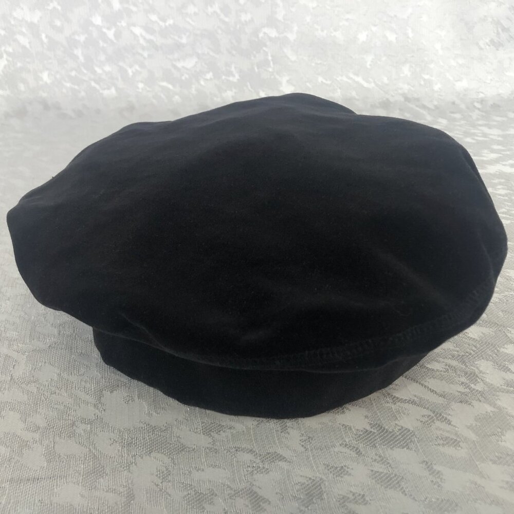 Importina 100% Cotton Black Soft Flat Top Beret with 22-Inch Brim